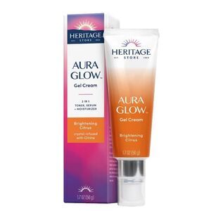 NIB Heritage Store Aura Glow Gel Cream, 3-in-1 Toner, Serum & Moisturizer, Cryst